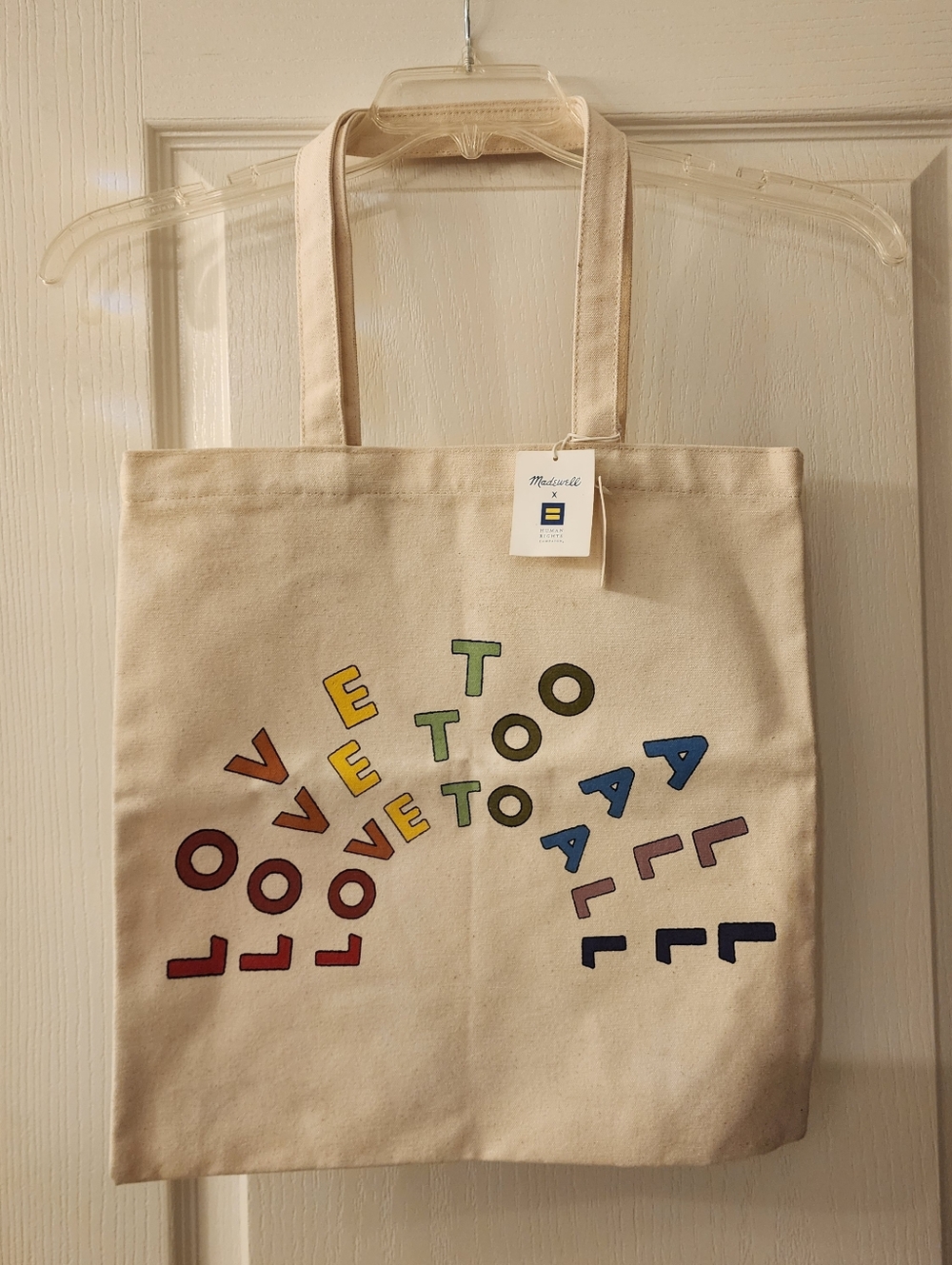 NWT Madewell x Human Rights Campaign LOVE TO ALL Tote Bag